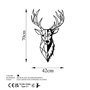 Wallity Red Deer 2 Escultura de pared de metal negra